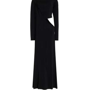 NWT Paris Georgia Black Cutout Drape Maxi Dress US Small NWT